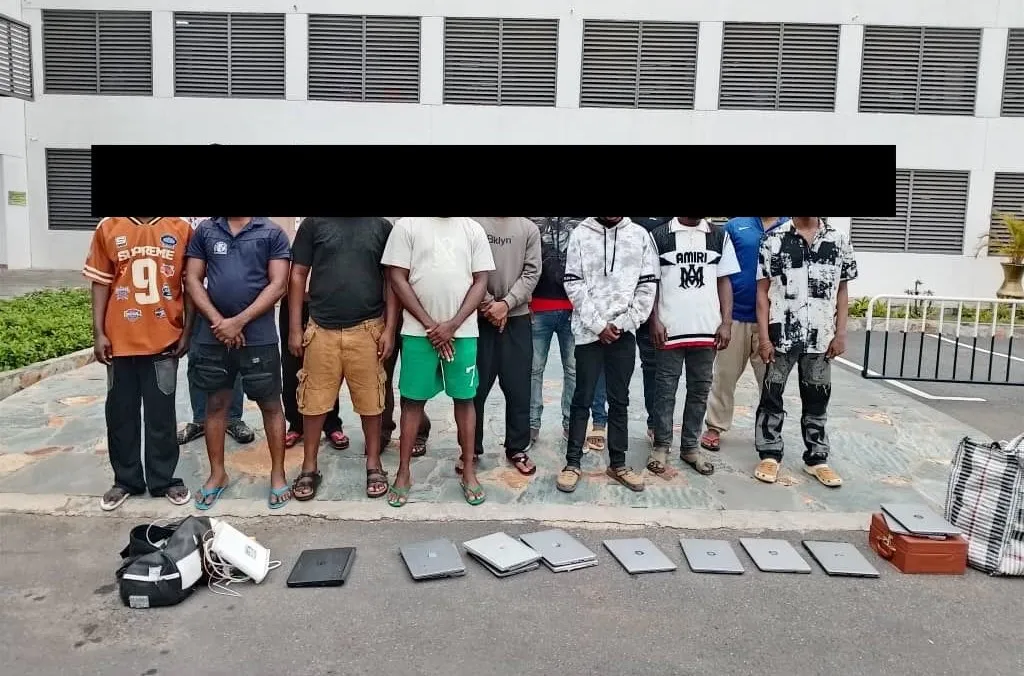 Arrested cyber crime suspects