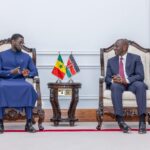 Senegal president (L), Bassirou Diomaye Faye and Kenya's President William Ruto (R).