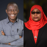Humphrey Polepole and Tanzanian president Samia Hassan