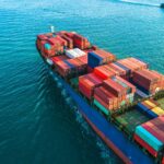 Shipping containers on sea