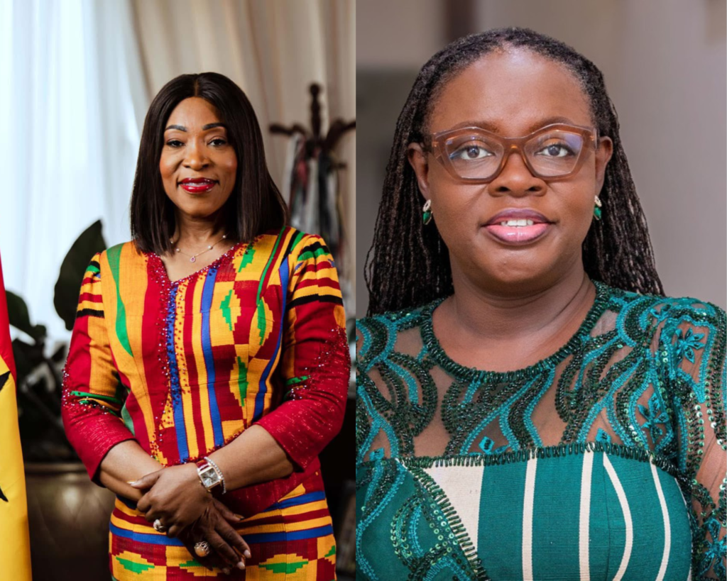 Shirley Ayorkor Botchwey (L) and Professor Nana Aba Appiah Amfo (R)